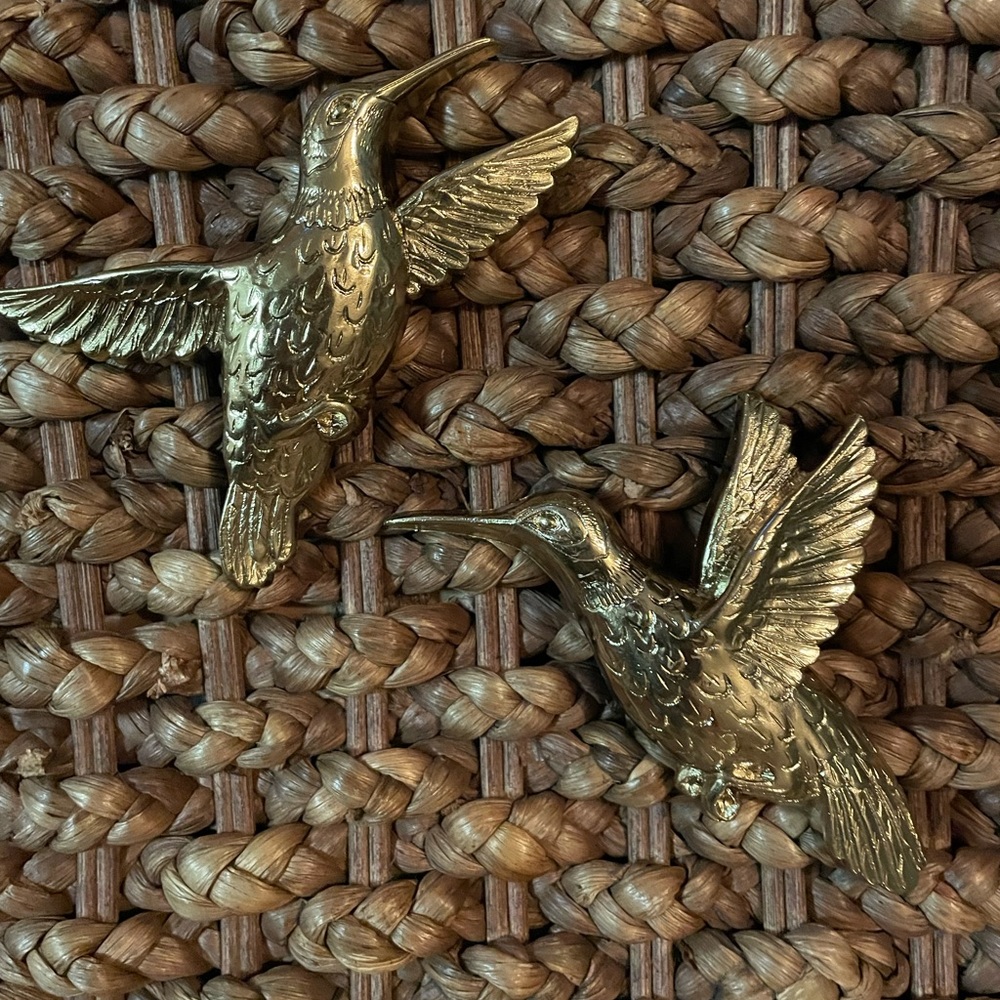 Vintage Gold Hummingbird Wall Hangings